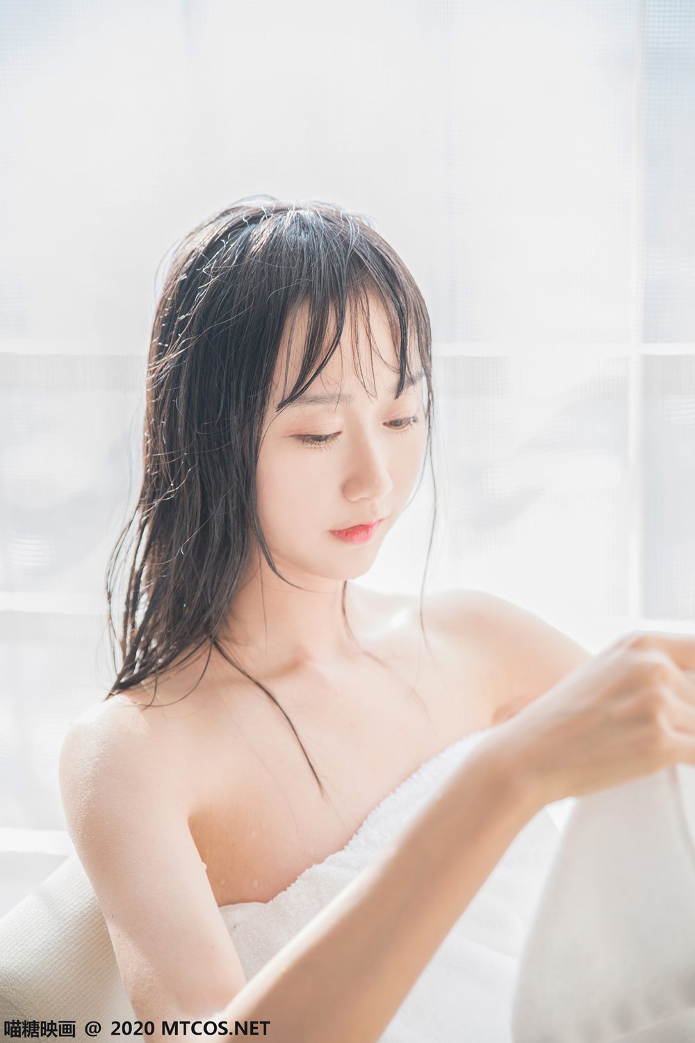 图片[2]-[喵糖映画] VOL.174 纯白浴巾 在线浏览-萌味圈