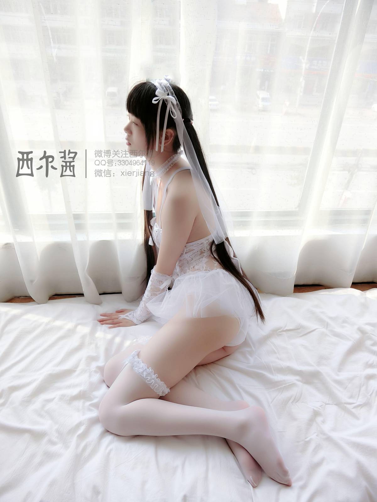 图片[2]-微博萌妹子@西尔酱 – 纯白花嫁 在线浏览-萌味圈