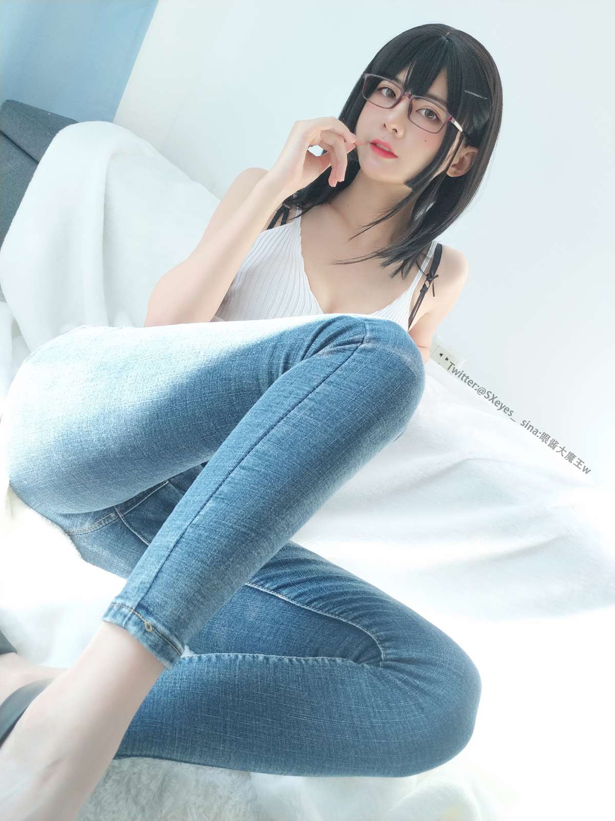 图片[2]-眼酱大魔王w@牛仔裤细高跟 在线浏览-萌味圈