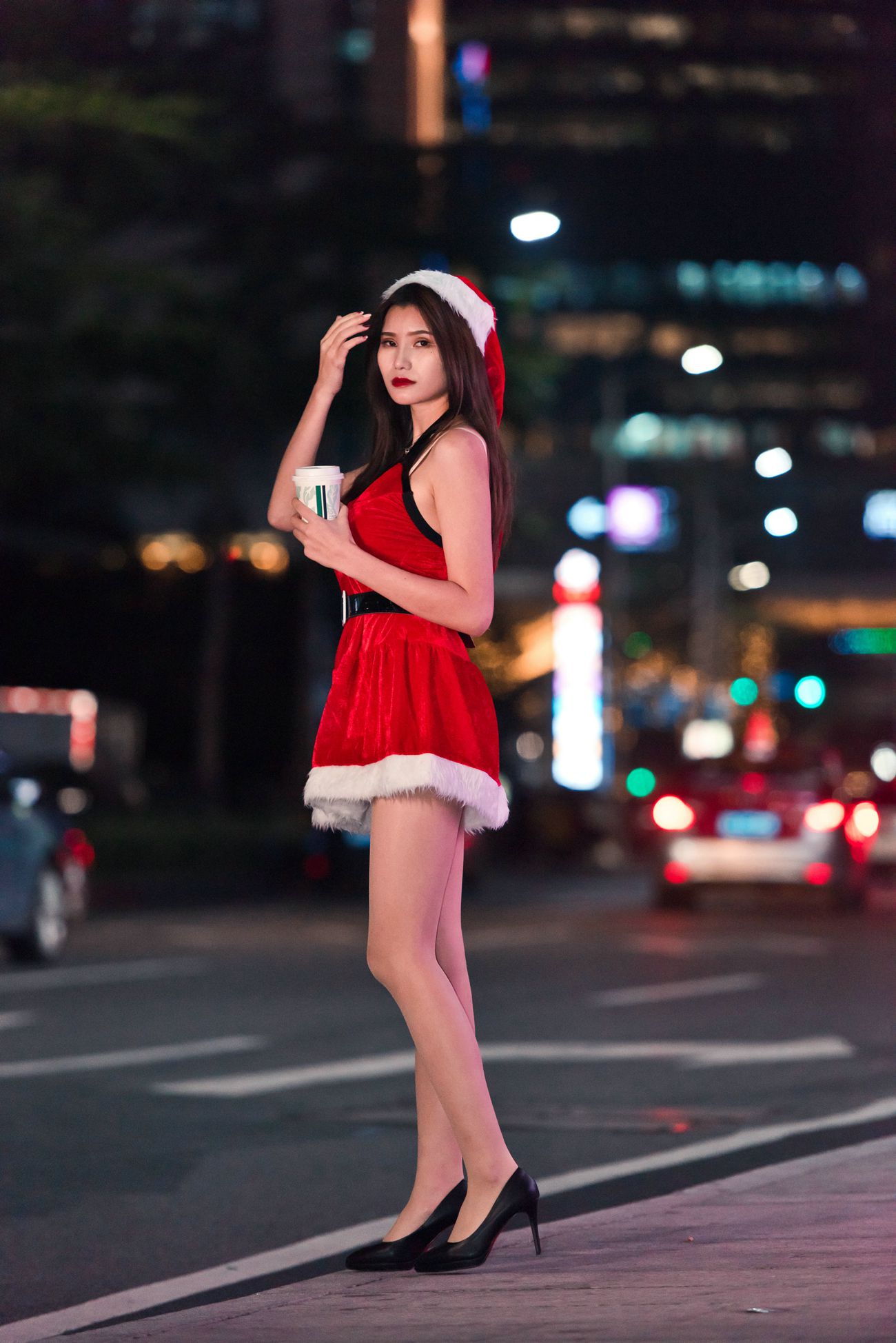 图片[2]-唯美街拍 NO.623 寒风中的极品肉丝圣诞美人婷婷 2 [126P]-萌味圈