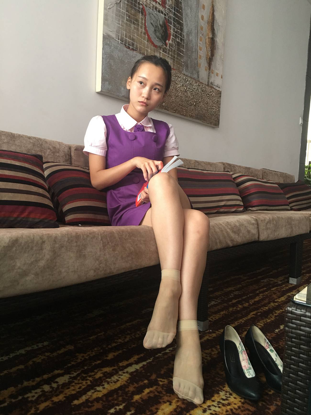 图片[2]-学妹校园寝室短丝系列014期 洁文[50P]-萌味圈