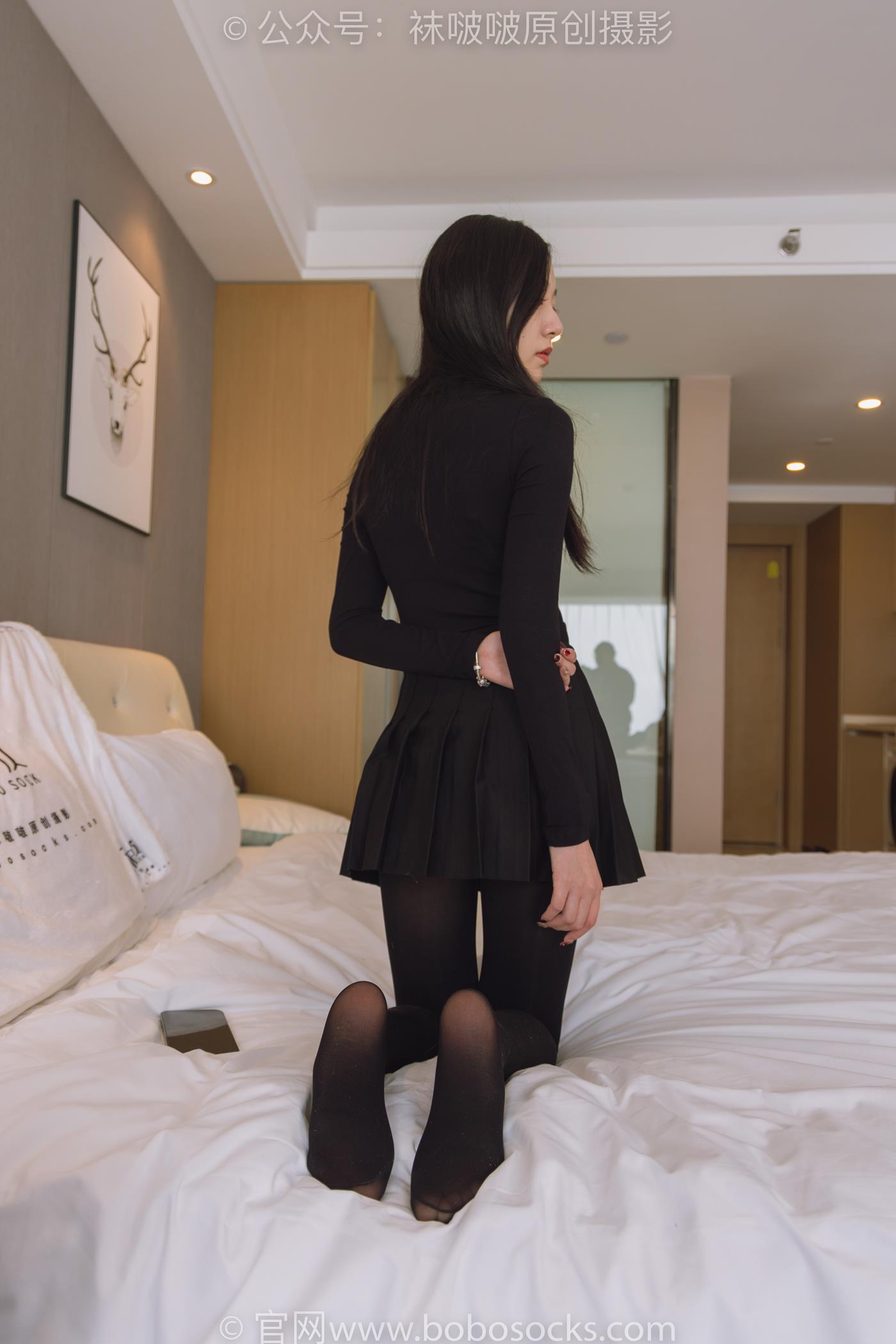 图片[2]-[BoBoSocks袜啵啵]NO.184 小甜豆-黑皮鞋、厚黑丝[140P]-萌味圈