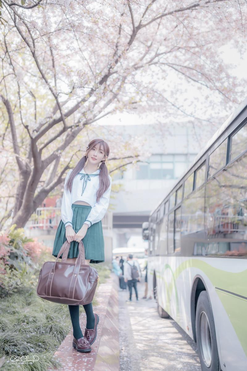 图片[2]-网紅Coser@王羽杉 JK樱花 [20P]-萌味圈