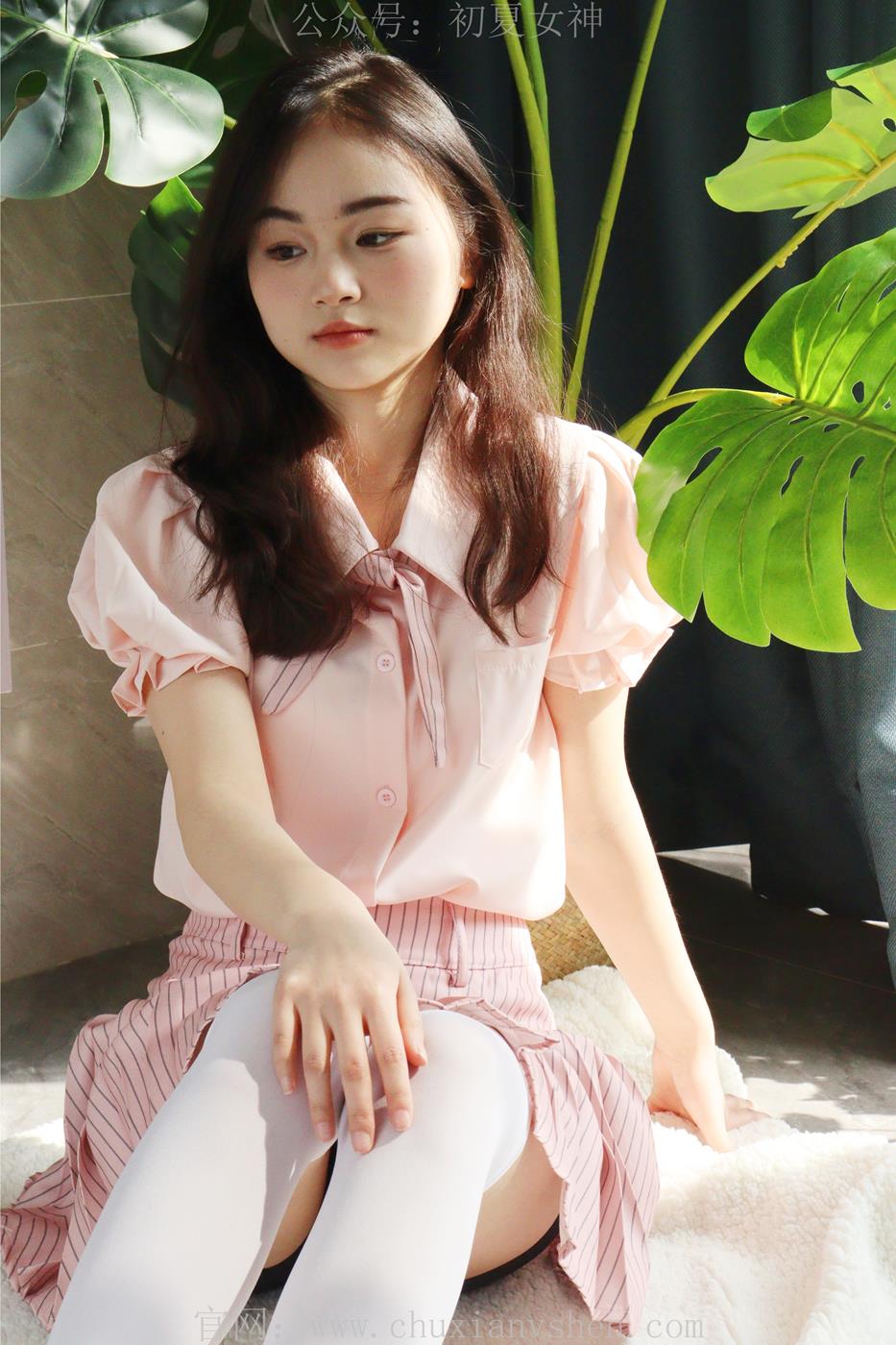 图片[2]-初夏女神 十一 粉色S码休闲JK搭白色高跟鞋[97P]-萌味圈