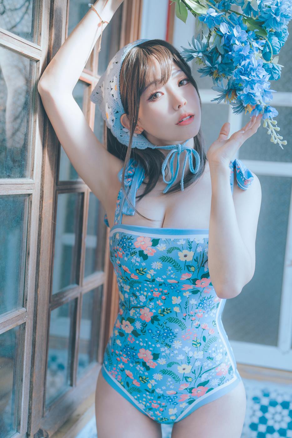 图片[2]-Ely_eee(ElyEE子) – 復古水藍花[38P]-萌味圈