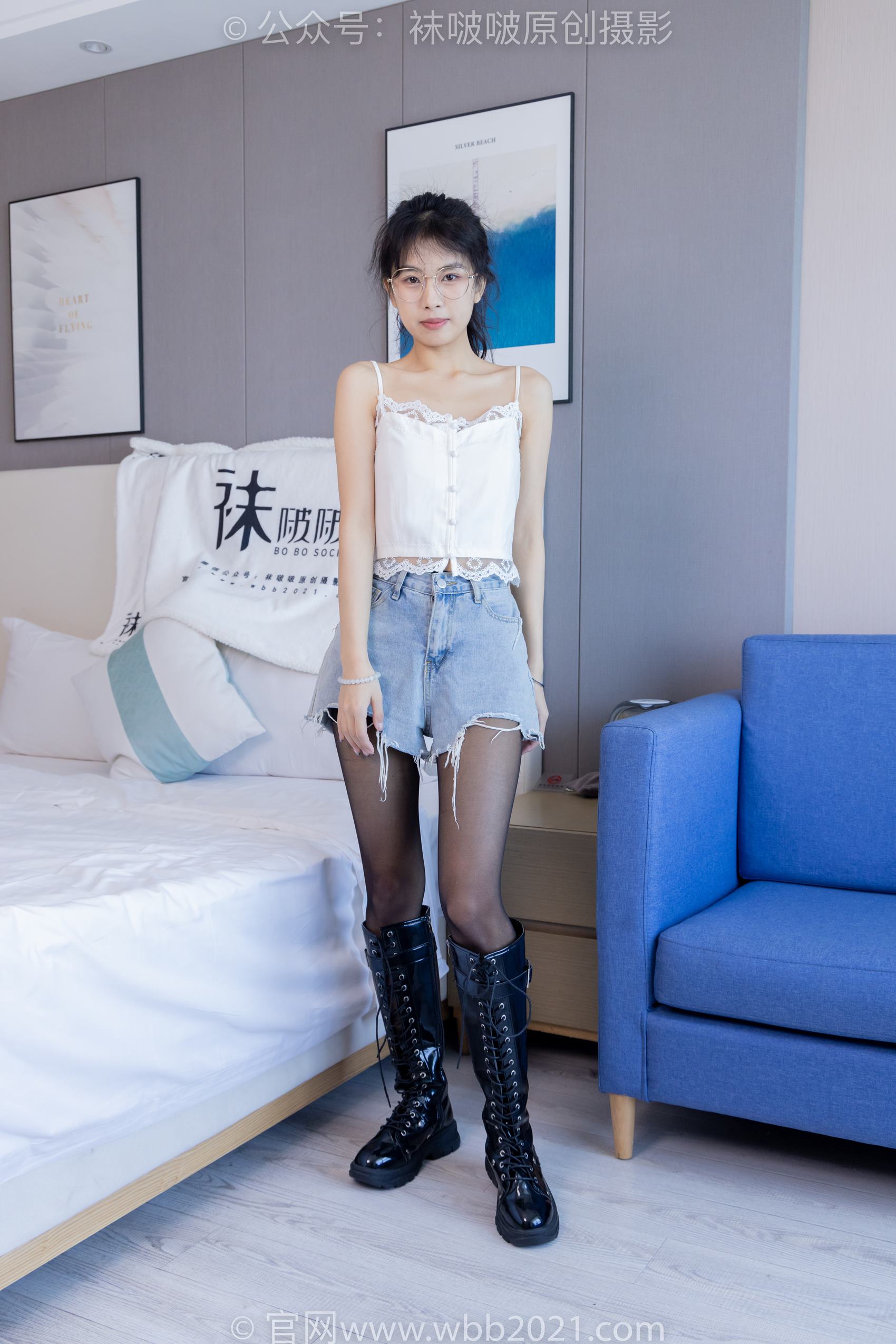 图片[2]-[BoBoSocks袜啵啵]NO.383 奶油-长靴、高跟长靴、黑丝、网袜、裸足[150P]-萌味圈