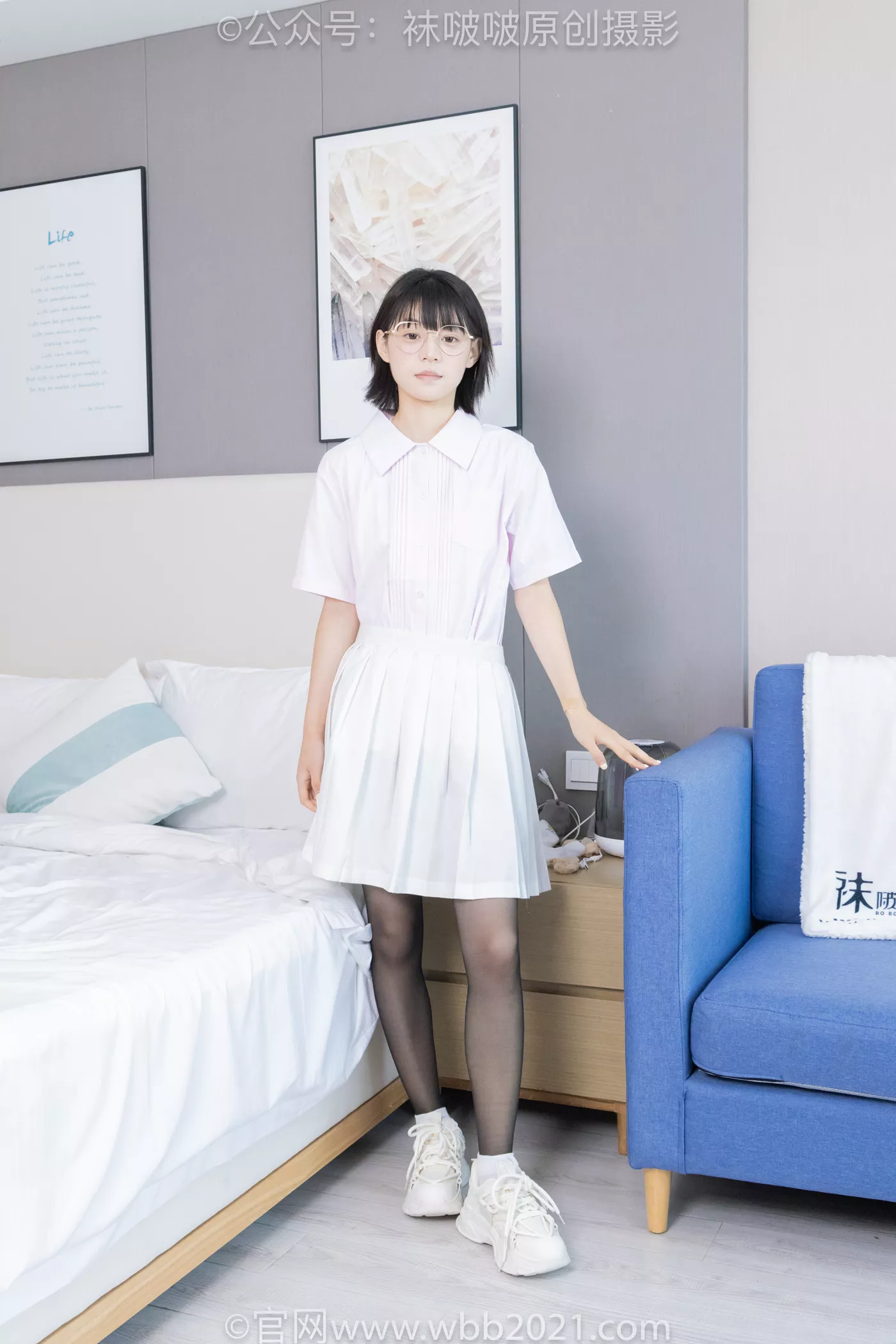 图片[2]-[BoBoSocks袜啵啵]NO.449 糯米 运动鞋、白棉袜、黑丝[92P]-萌味圈