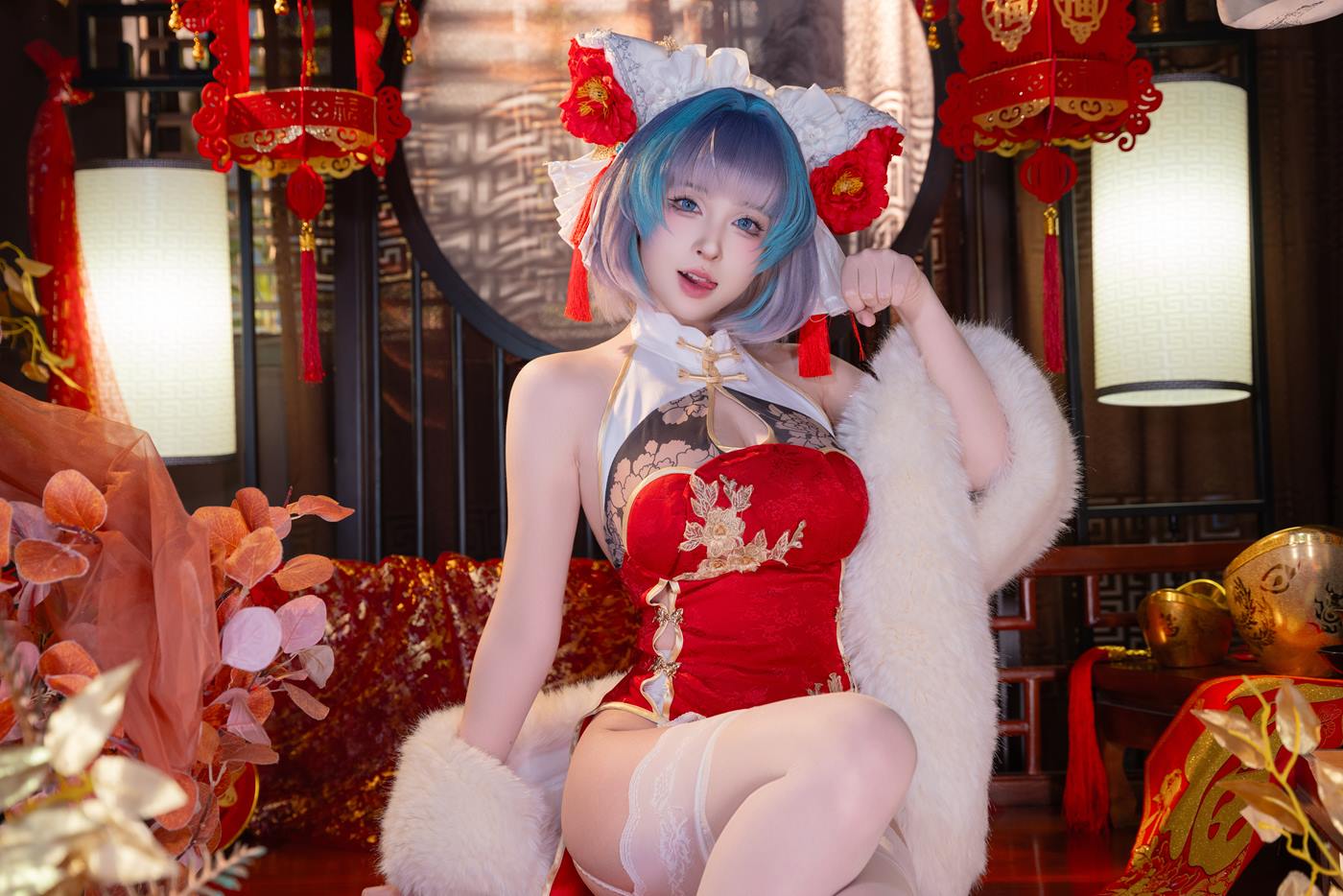 图片[2]-清水由乃 – 柴郡新春旗袍[43P]-萌味圈