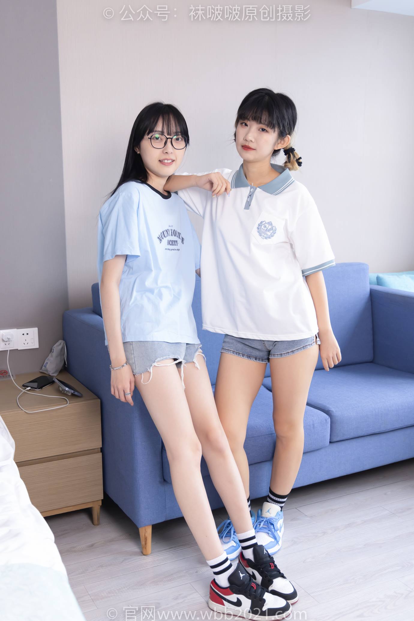 图片[2]-[BoBoSocks袜啵啵]NO.520 稚予&砂糖 板鞋、黑棉袜、白棉袜、裸足[160P]-萌味圈
