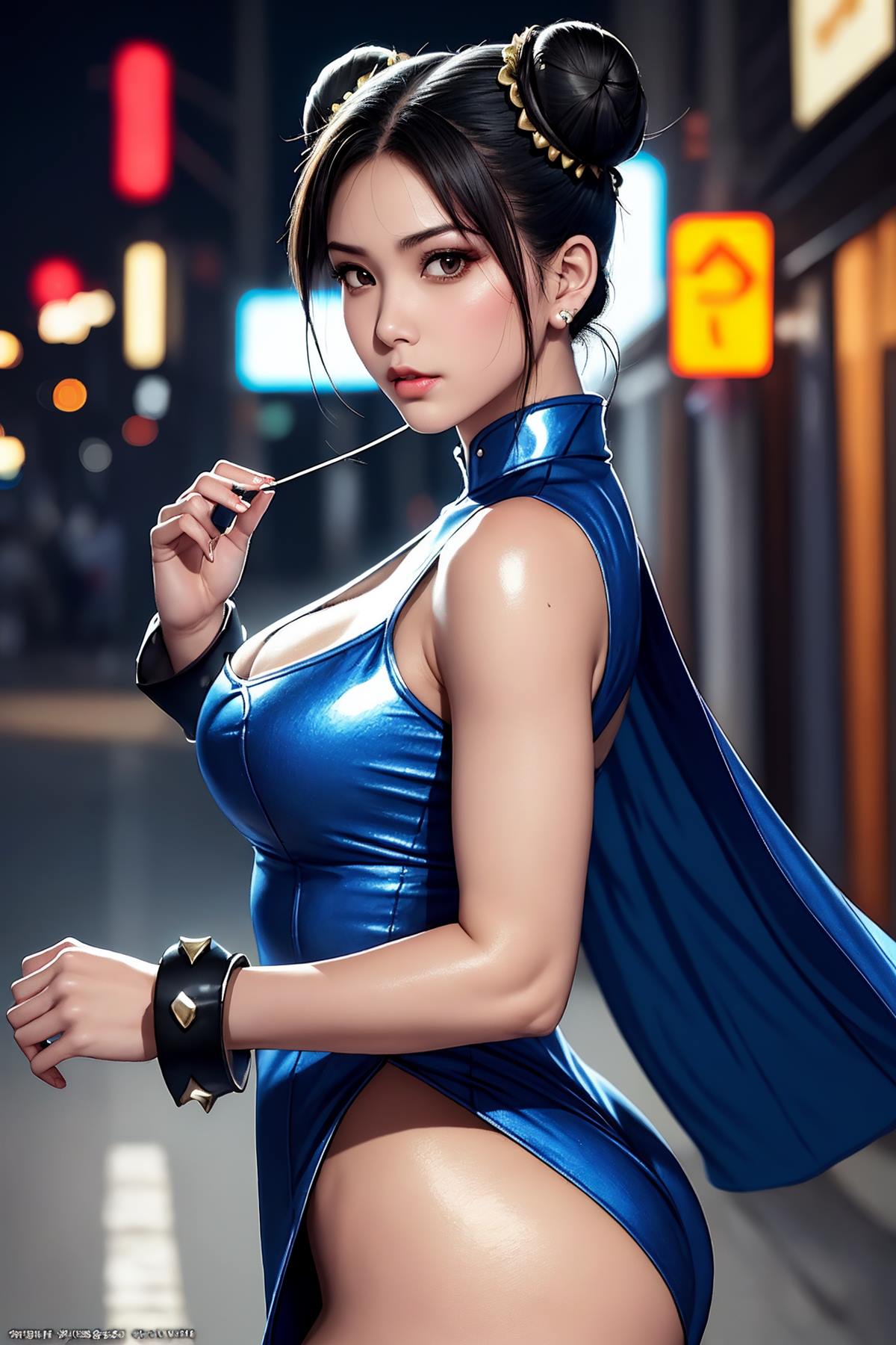 图片[2]-AI绘画 617 街头霸王：杏感女神春丽情趣旗袍紧身衣[94P]-萌味圈