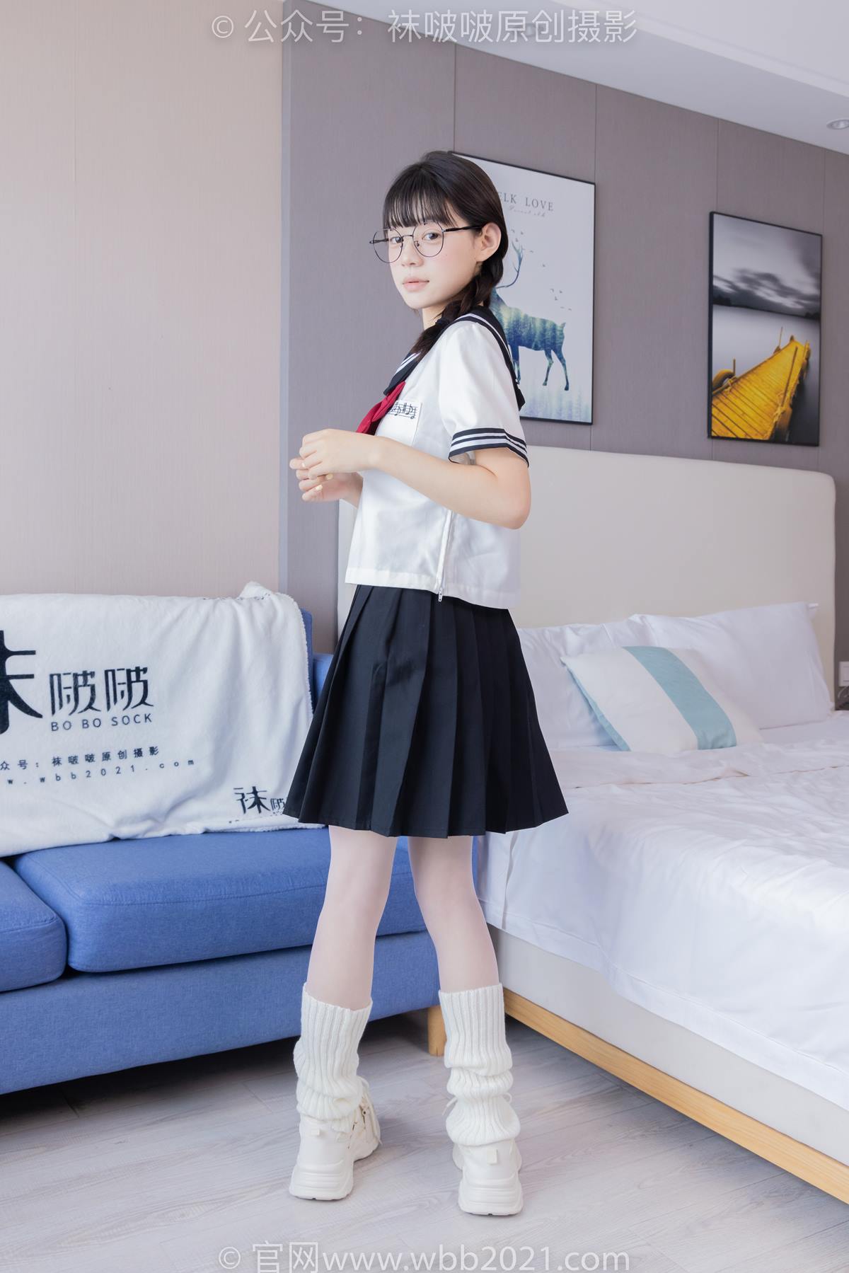 图片[2]-[BoBoSocks袜啵啵]NO.548 糯米-运动鞋、堆堆袜套、薄白丝、jk制服[91P]-萌味圈