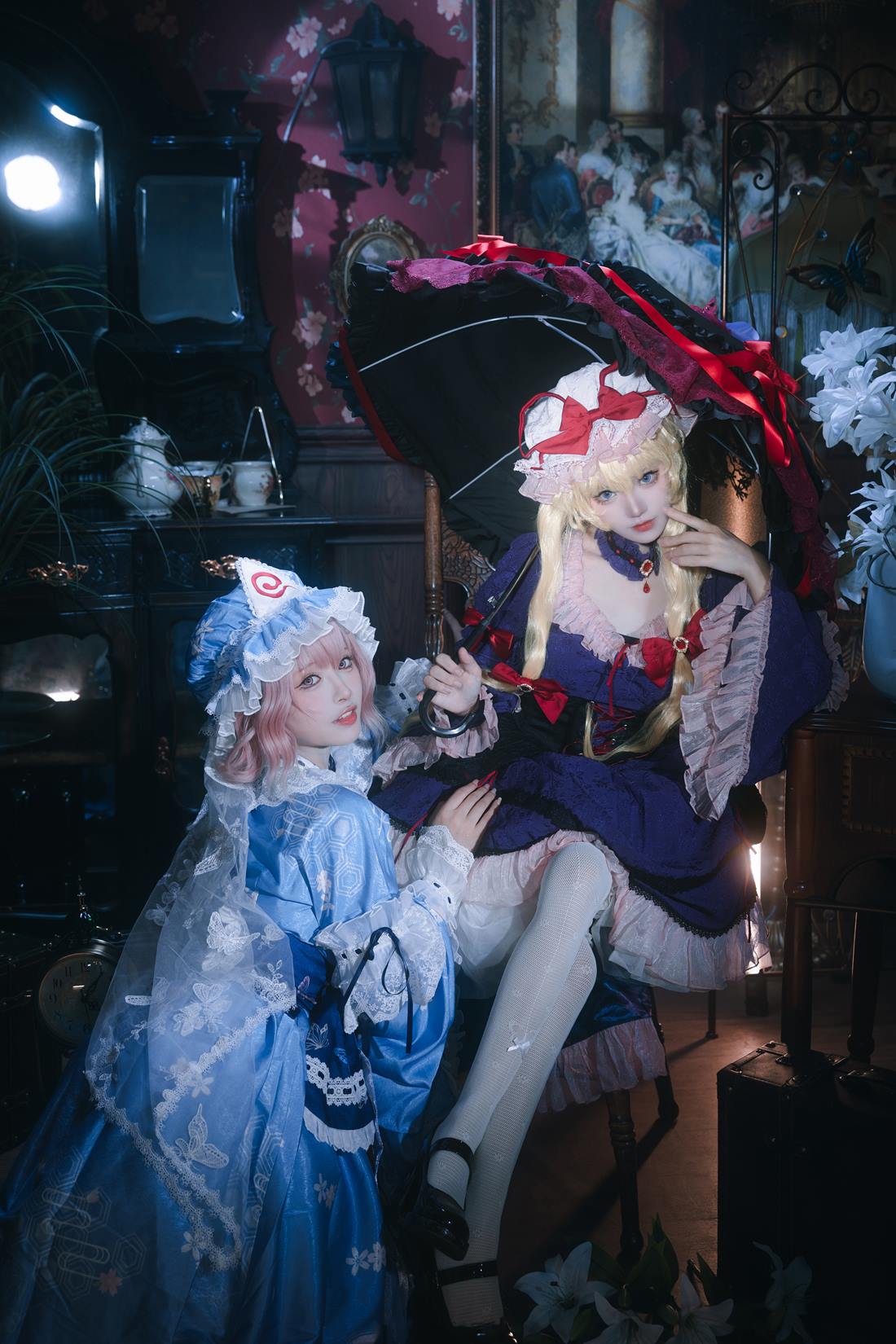 图片[2]-花柒Hana & 肃雨雨雨 – 八云紫 西行寺幽幽子[16P]-萌味圈