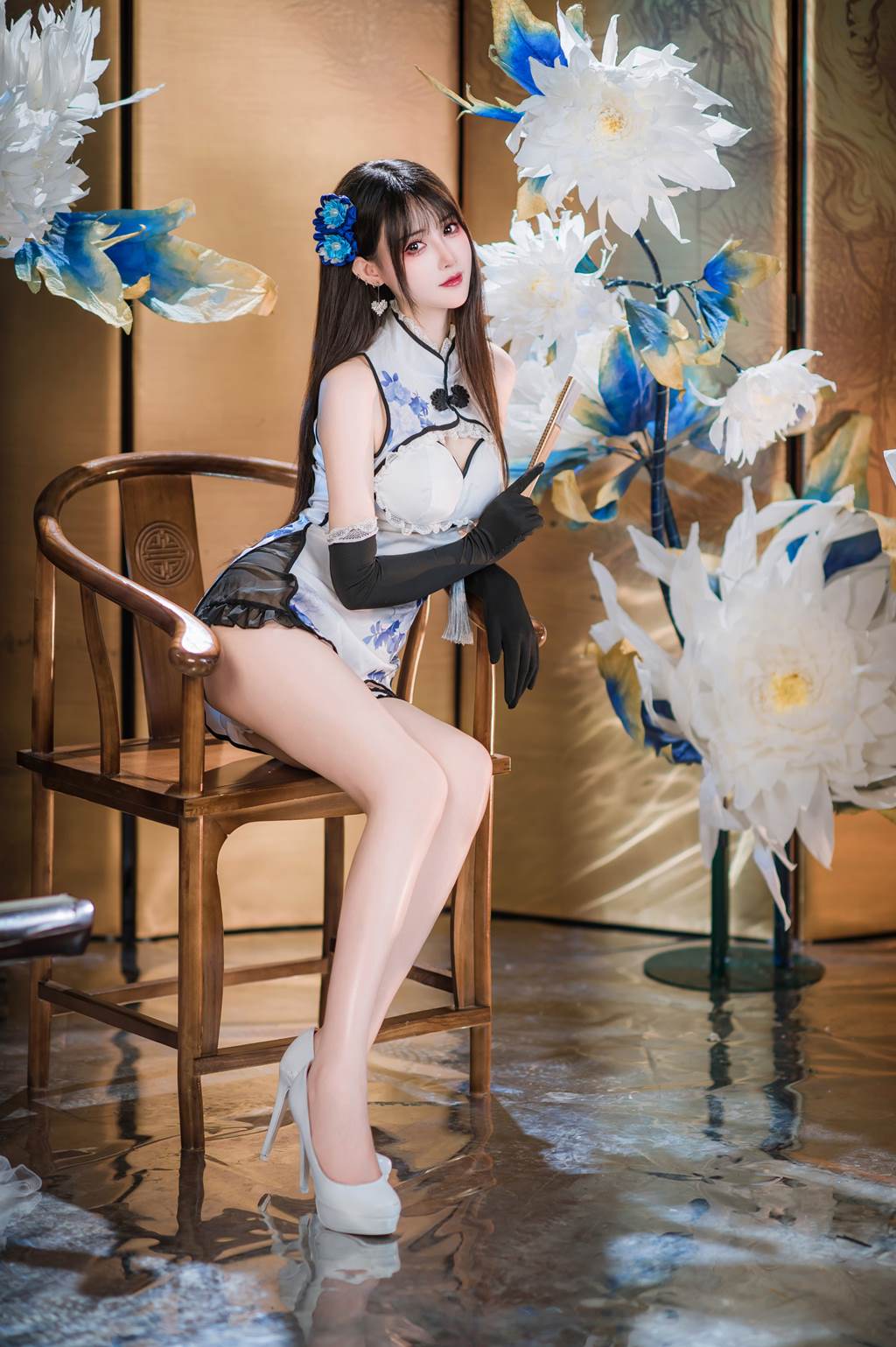 图片[2]-羽生三未图集 – 瓶儿 青花瓷旗袍[25P]-萌味圈