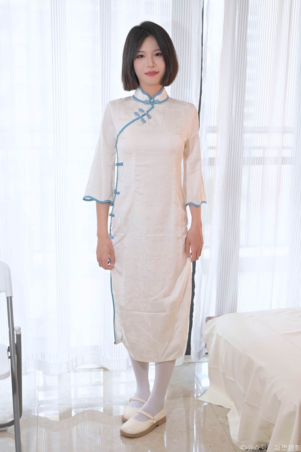 图片[2]-凝思摄影 NO.015 小睿-旗袍、连裤白丝、玛丽珍[140P]-萌味圈