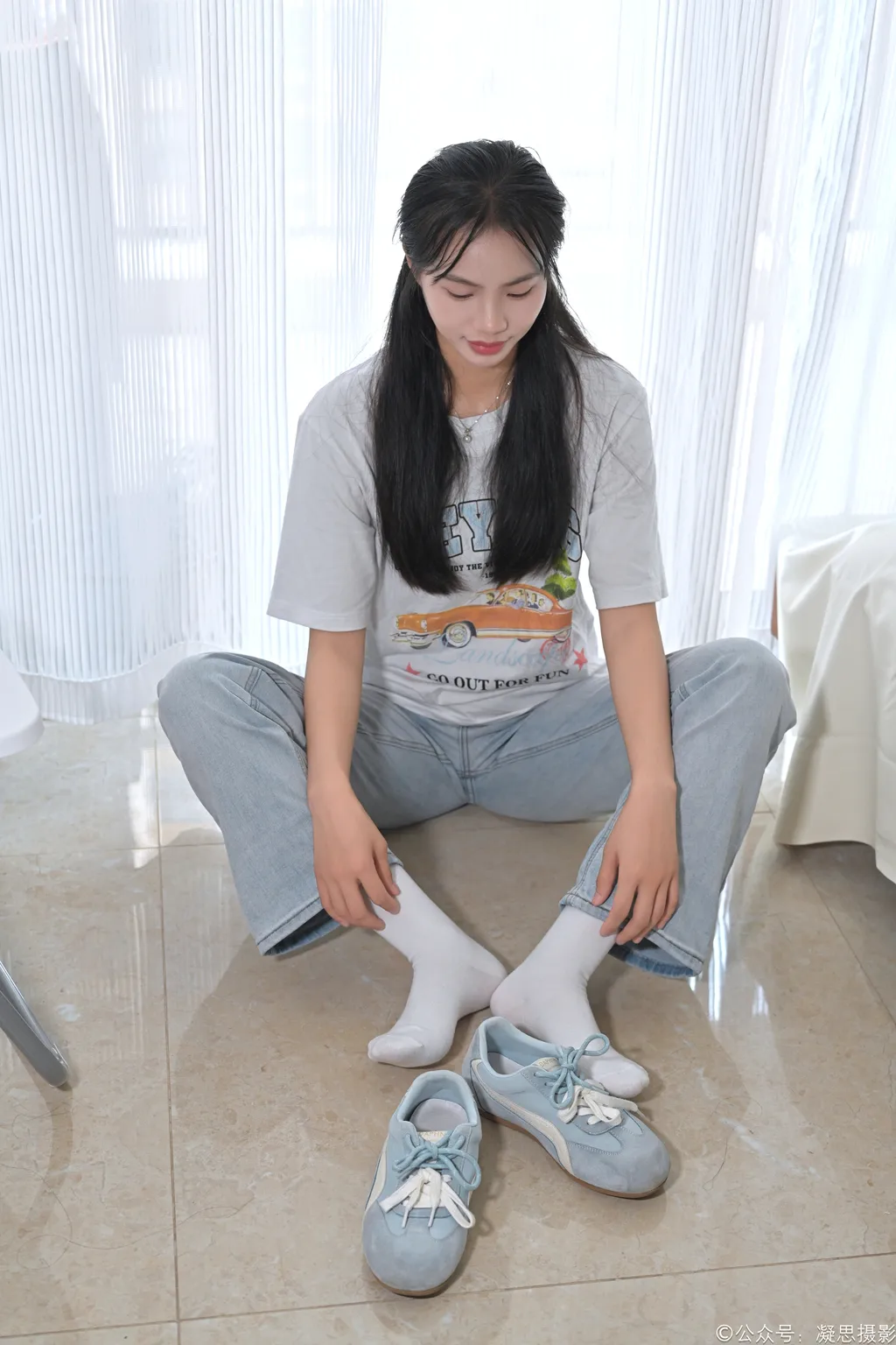 图片[65]-凝思摄影 NO.019 德美-T恤、短白袜、平底鞋1[100P]-萌味圈