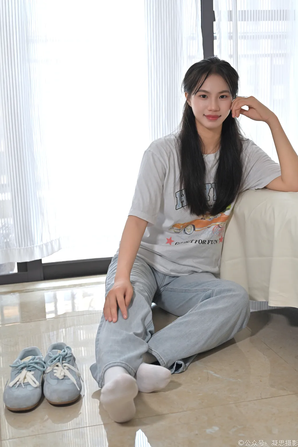 图片[85]-凝思摄影 NO.019 德美-T恤、短白袜、平底鞋1[100P]-萌味圈