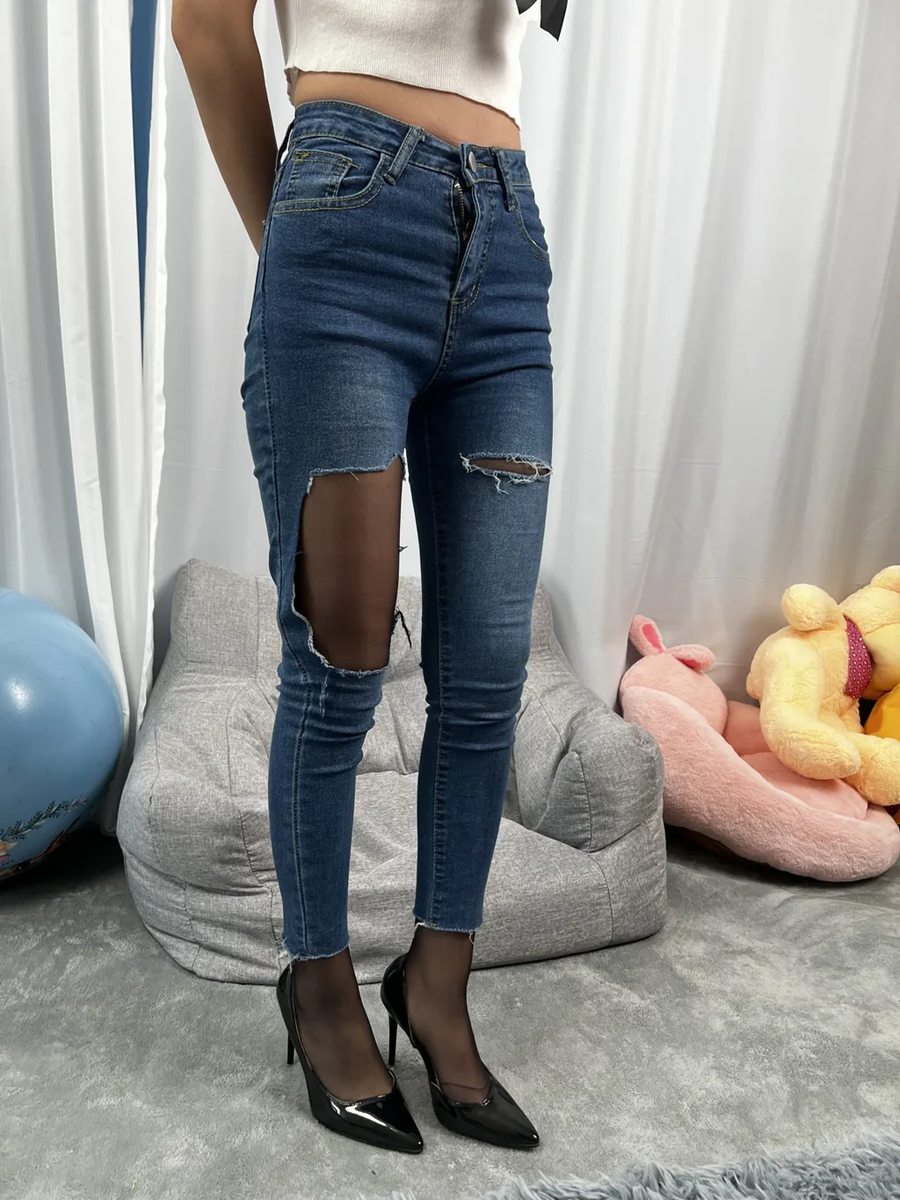 图片[2]-三禾摄影 NO.024 牛仔裤里丝 帆布鞋 高跟[147P]-萌味圈