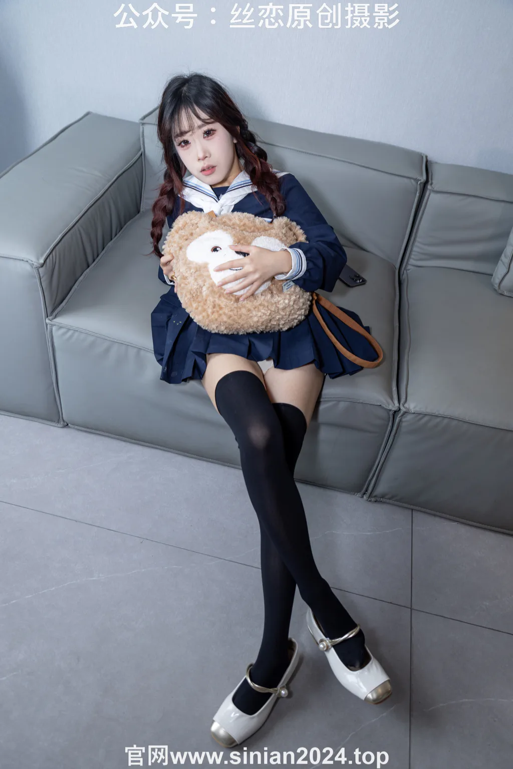 图片[13]-丝恋摄影 NO.017 小梦-学院风 jk连衣裙 黑色丝袜 白色小皮鞋[168P]-萌味圈