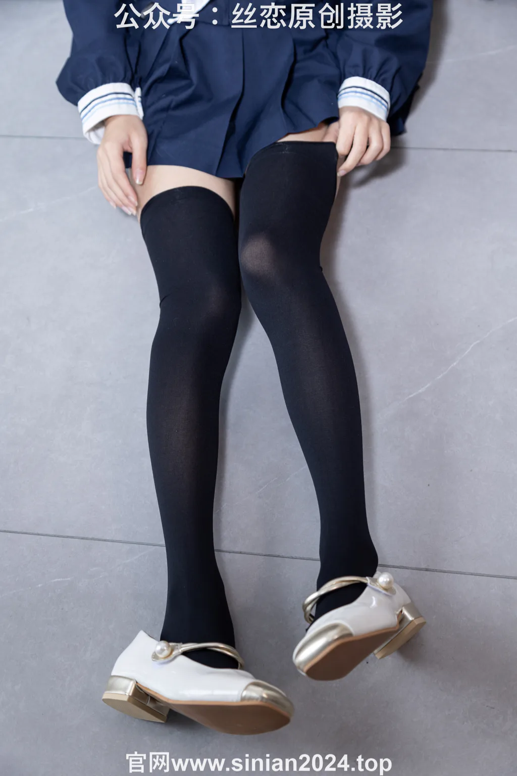 图片[20]-丝恋摄影 NO.017 小梦-学院风 jk连衣裙 黑色丝袜 白色小皮鞋[168P]-萌味圈