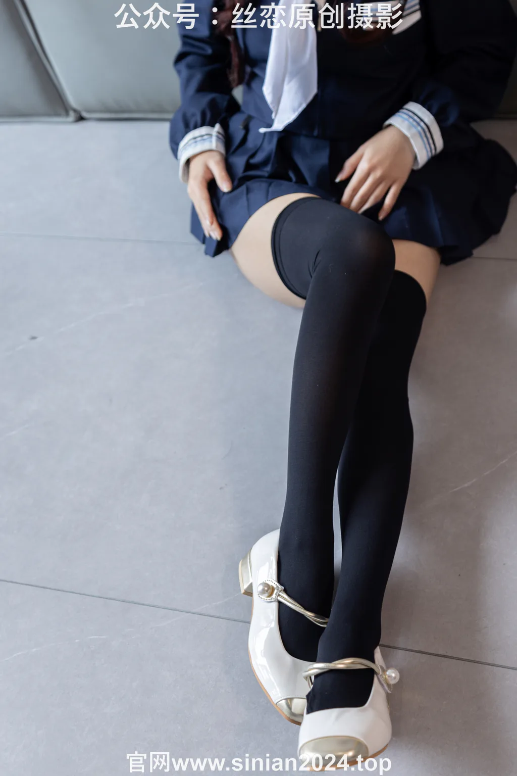 图片[24]-丝恋摄影 NO.017 小梦-学院风 jk连衣裙 黑色丝袜 白色小皮鞋[168P]-萌味圈