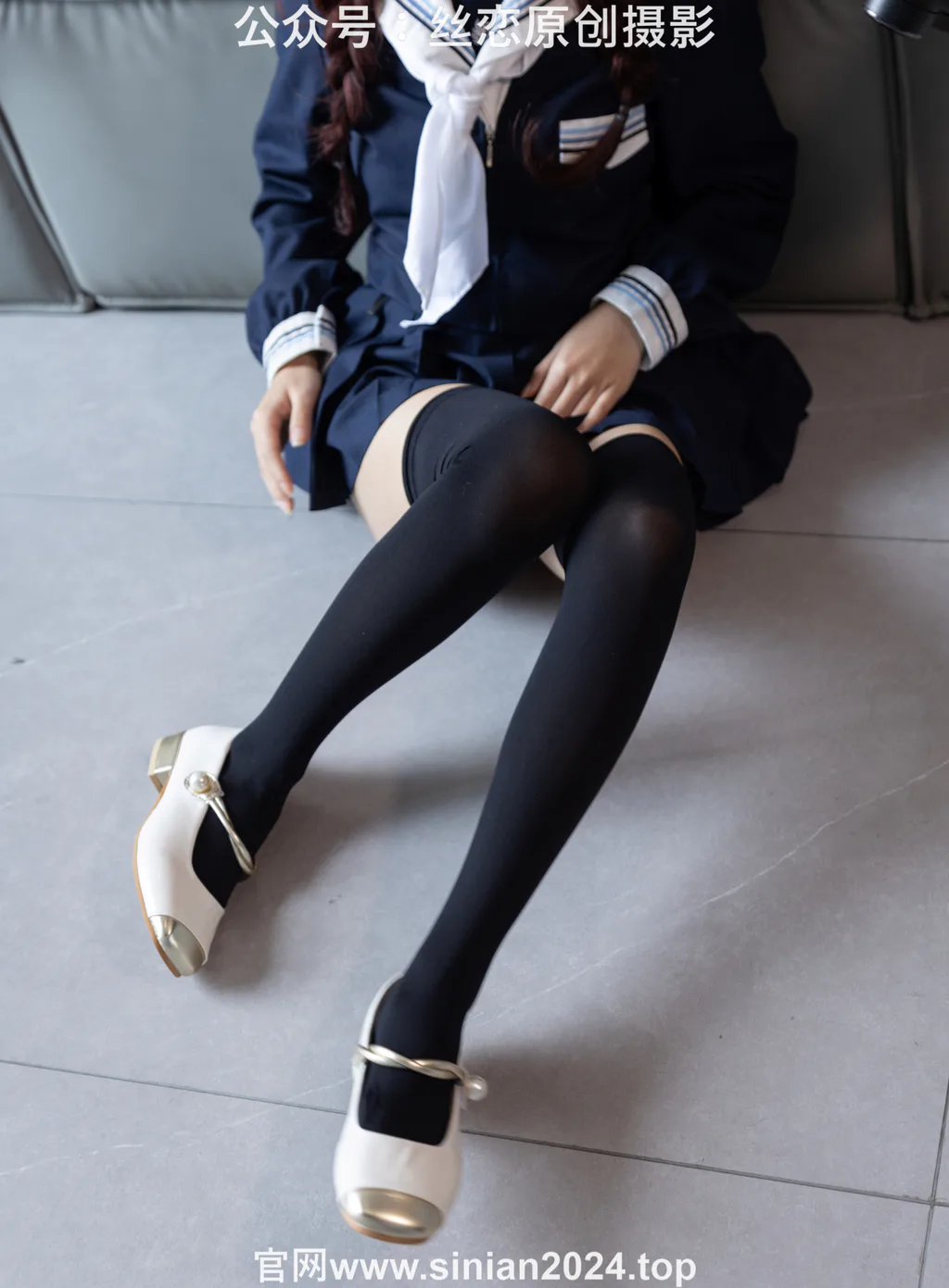 图片[25]-丝恋摄影 NO.017 小梦-学院风 jk连衣裙 黑色丝袜 白色小皮鞋[168P]-萌味圈
