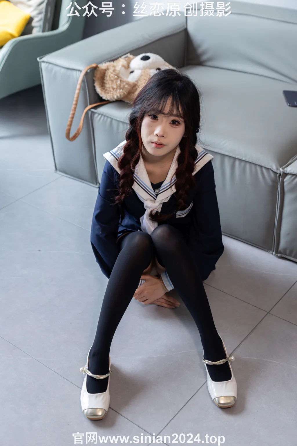 图片[35]-丝恋摄影 NO.017 小梦-学院风 jk连衣裙 黑色丝袜 白色小皮鞋[168P]-萌味圈