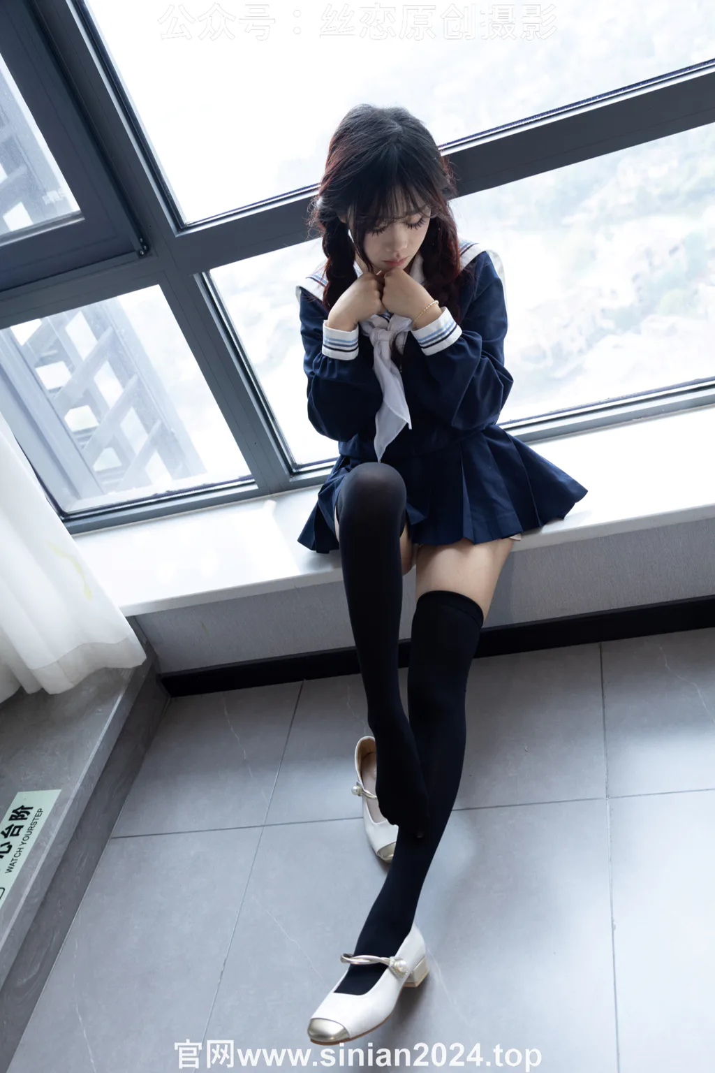 图片[42]-丝恋摄影 NO.017 小梦-学院风 jk连衣裙 黑色丝袜 白色小皮鞋[168P]-萌味圈