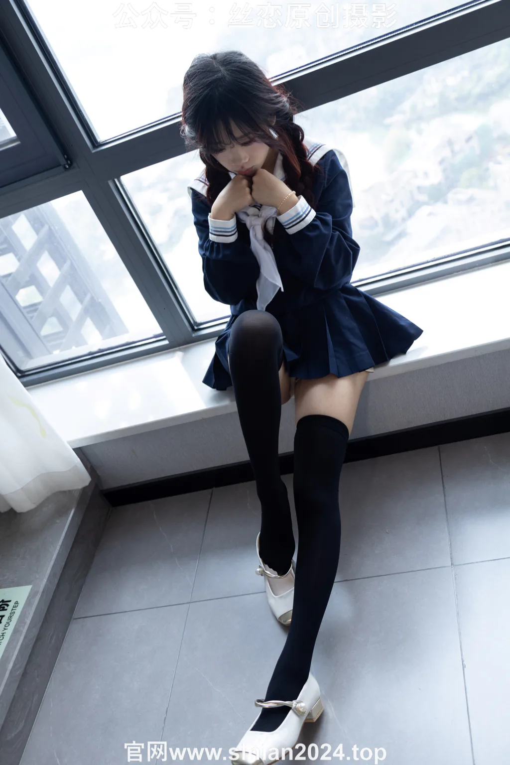 图片[43]-丝恋摄影 NO.017 小梦-学院风 jk连衣裙 黑色丝袜 白色小皮鞋[168P]-萌味圈