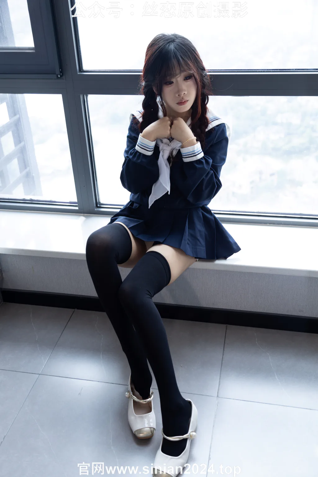 图片[46]-丝恋摄影 NO.017 小梦-学院风 jk连衣裙 黑色丝袜 白色小皮鞋[168P]-萌味圈