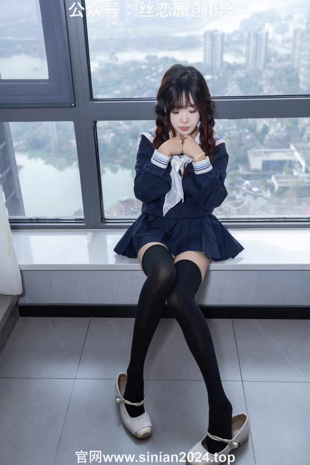 图片[48]-丝恋摄影 NO.017 小梦-学院风 jk连衣裙 黑色丝袜 白色小皮鞋[168P]-萌味圈