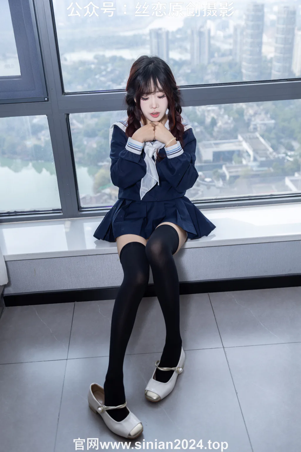 图片[49]-丝恋摄影 NO.017 小梦-学院风 jk连衣裙 黑色丝袜 白色小皮鞋[168P]-萌味圈