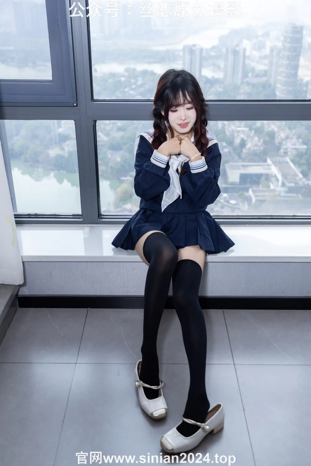图片[51]-丝恋摄影 NO.017 小梦-学院风 jk连衣裙 黑色丝袜 白色小皮鞋[168P]-萌味圈