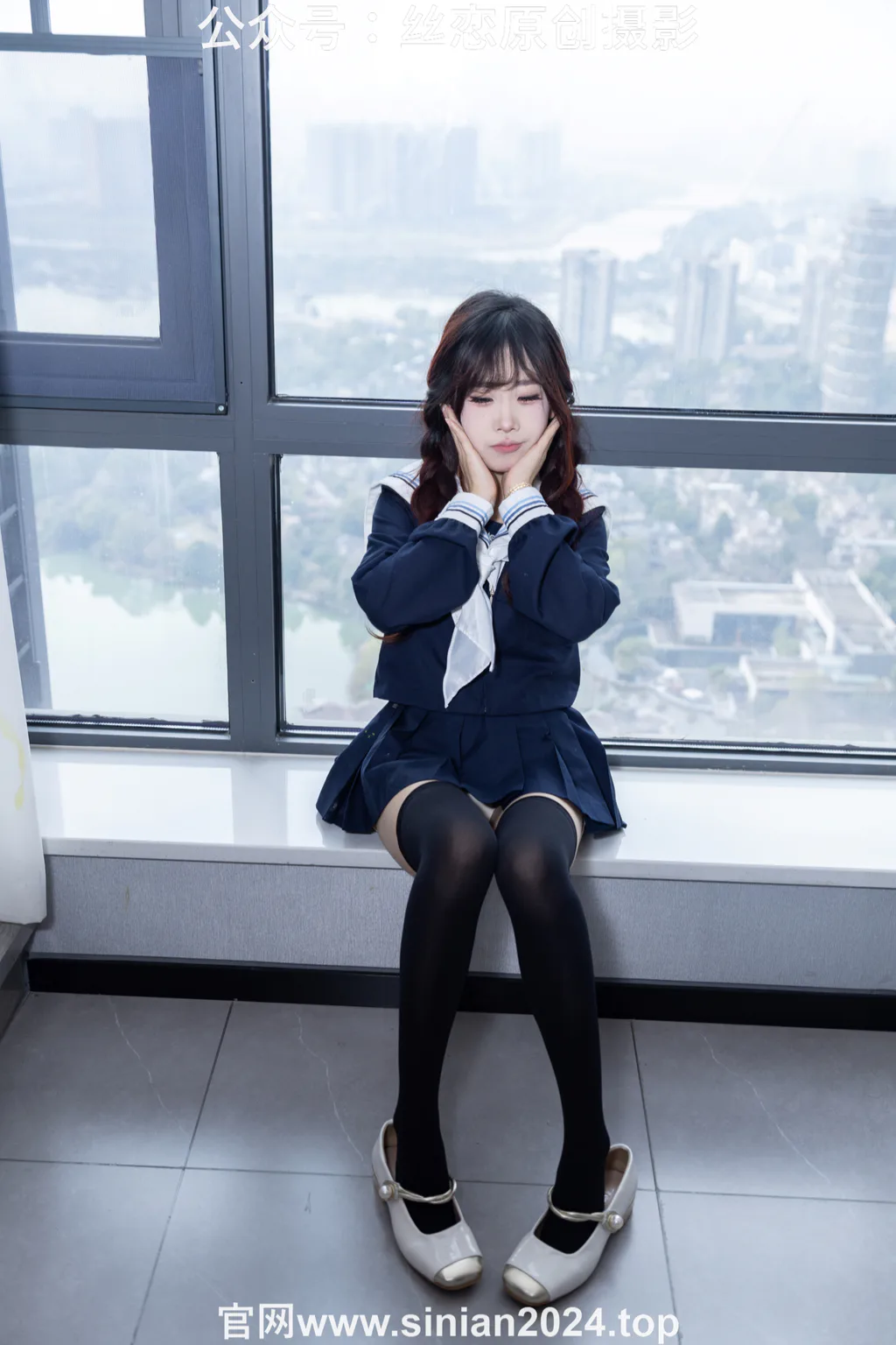 图片[53]-丝恋摄影 NO.017 小梦-学院风 jk连衣裙 黑色丝袜 白色小皮鞋[168P]-萌味圈