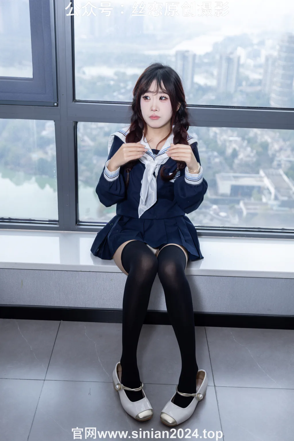 图片[55]-丝恋摄影 NO.017 小梦-学院风 jk连衣裙 黑色丝袜 白色小皮鞋[168P]-萌味圈