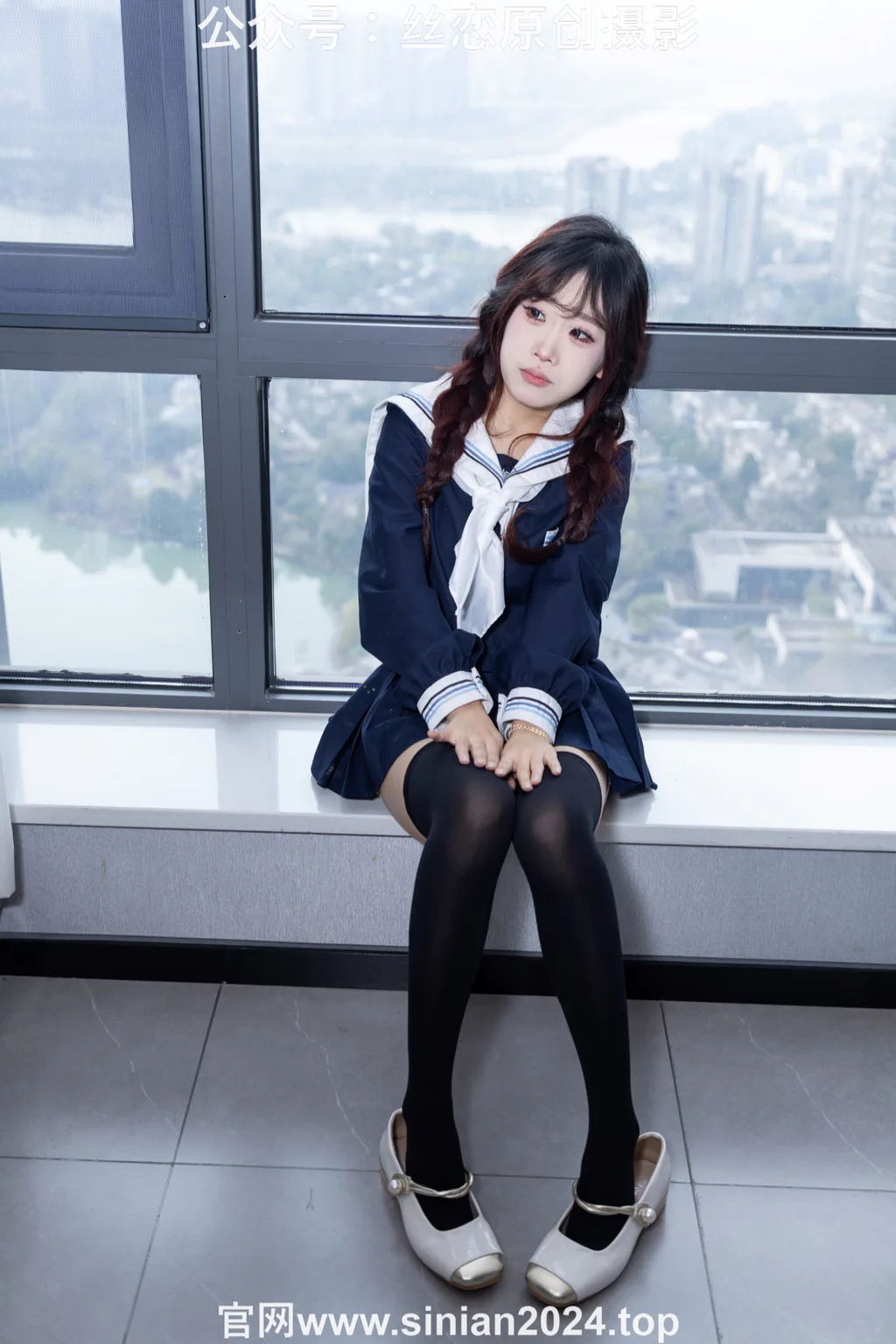 图片[56]-丝恋摄影 NO.017 小梦-学院风 jk连衣裙 黑色丝袜 白色小皮鞋[168P]-萌味圈
