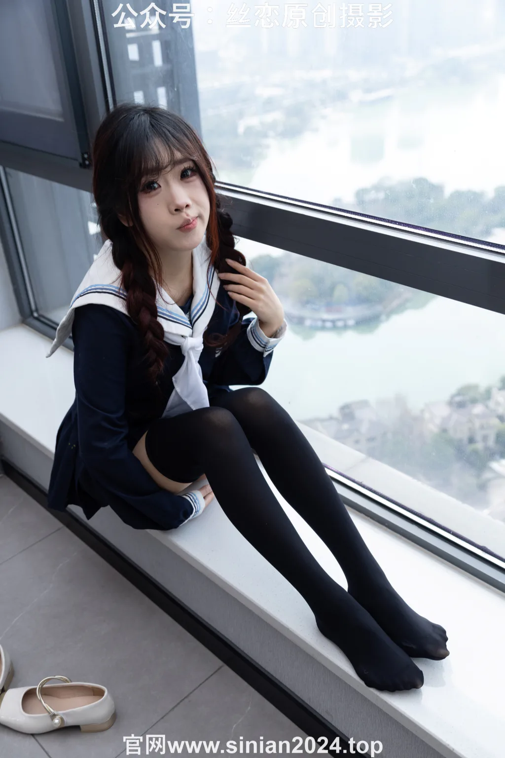 图片[75]-丝恋摄影 NO.017 小梦-学院风 jk连衣裙 黑色丝袜 白色小皮鞋[168P]-萌味圈