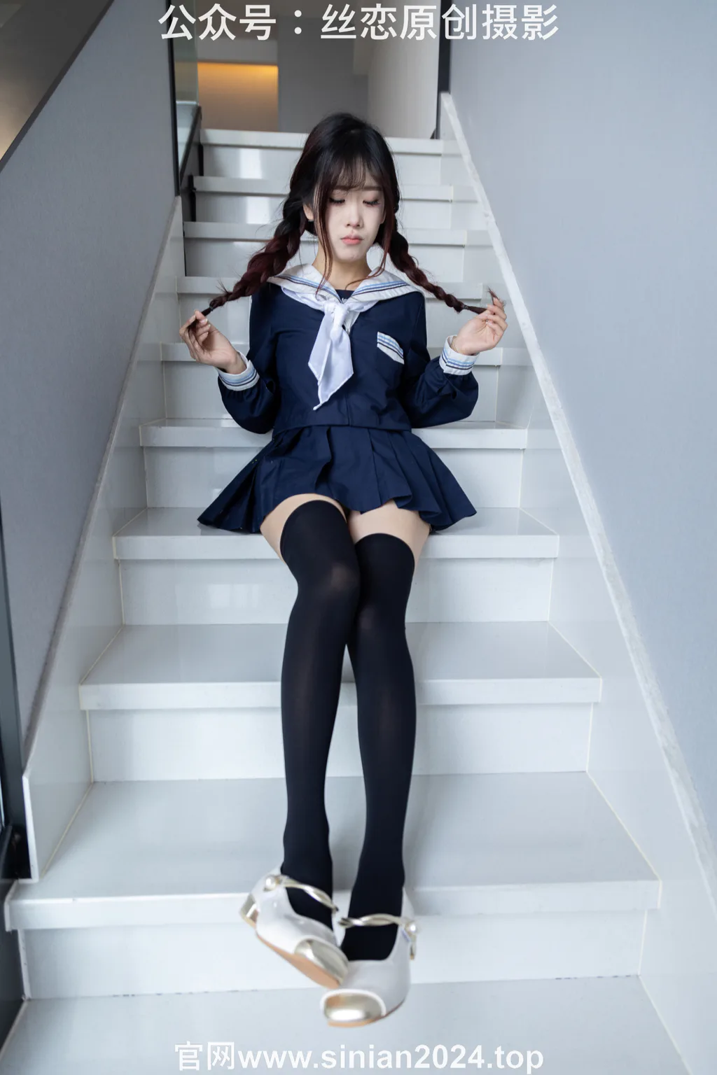 图片[82]-丝恋摄影 NO.017 小梦-学院风 jk连衣裙 黑色丝袜 白色小皮鞋[168P]-萌味圈