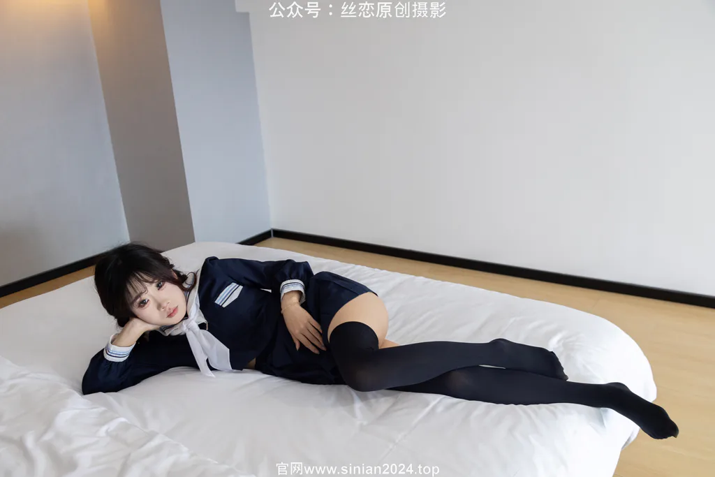 图片[131]-丝恋摄影 NO.017 小梦-学院风 jk连衣裙 黑色丝袜 白色小皮鞋[168P]-萌味圈