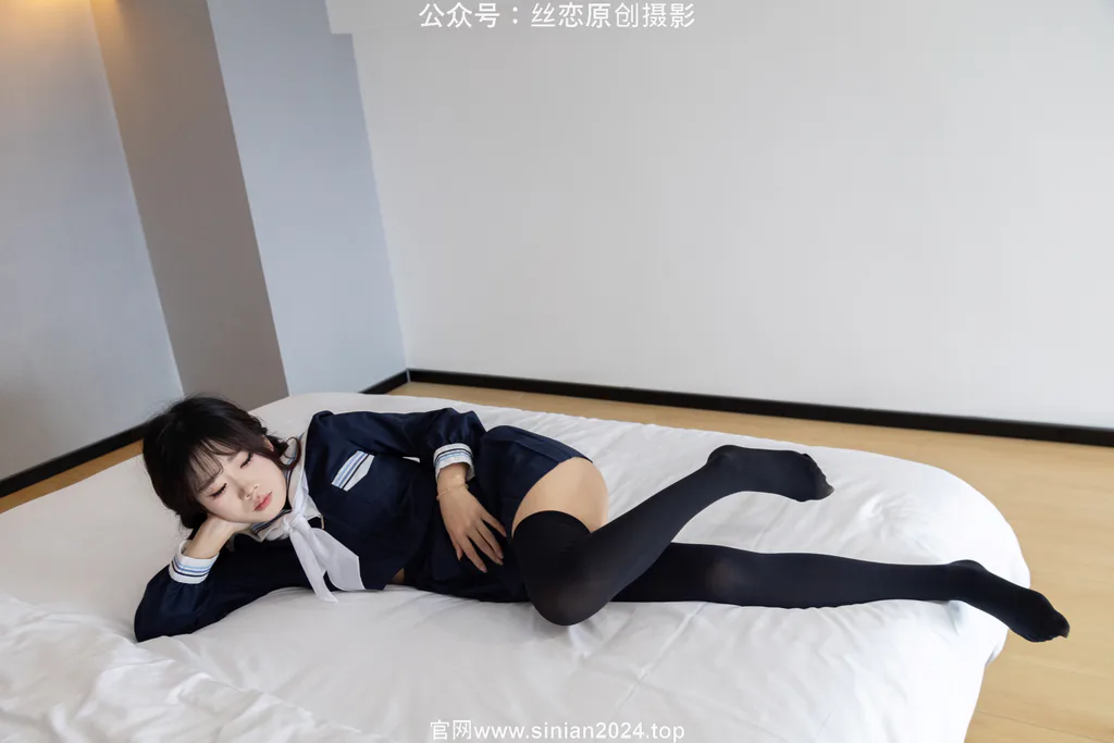 图片[132]-丝恋摄影 NO.017 小梦-学院风 jk连衣裙 黑色丝袜 白色小皮鞋[168P]-萌味圈