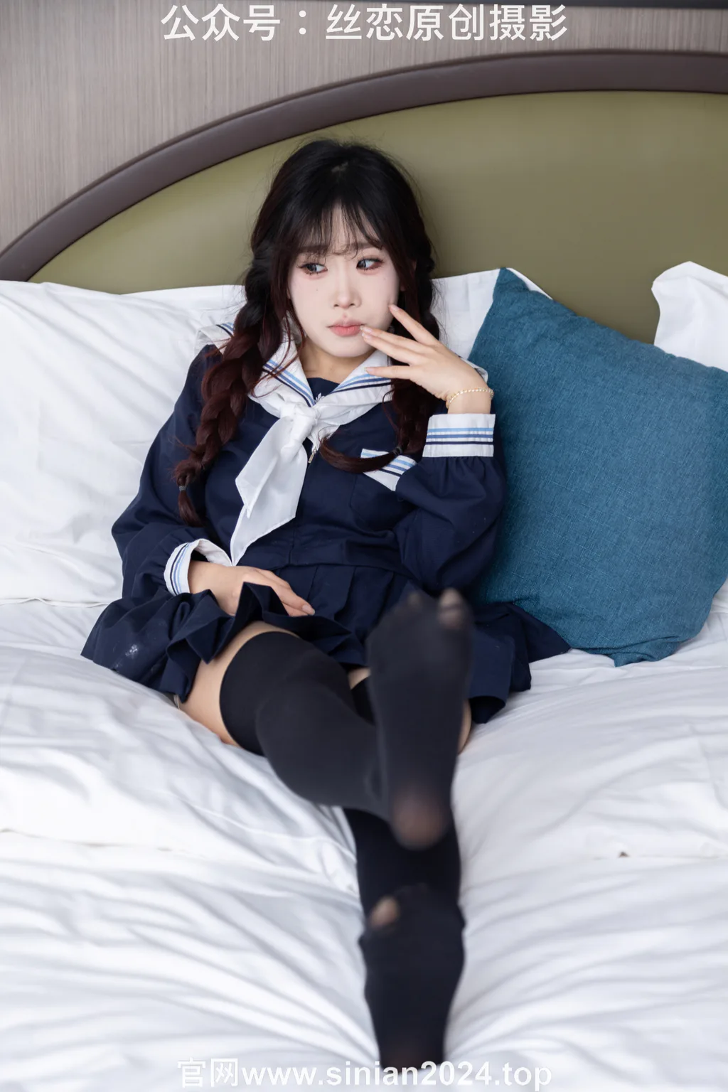 图片[135]-丝恋摄影 NO.017 小梦-学院风 jk连衣裙 黑色丝袜 白色小皮鞋[168P]-萌味圈