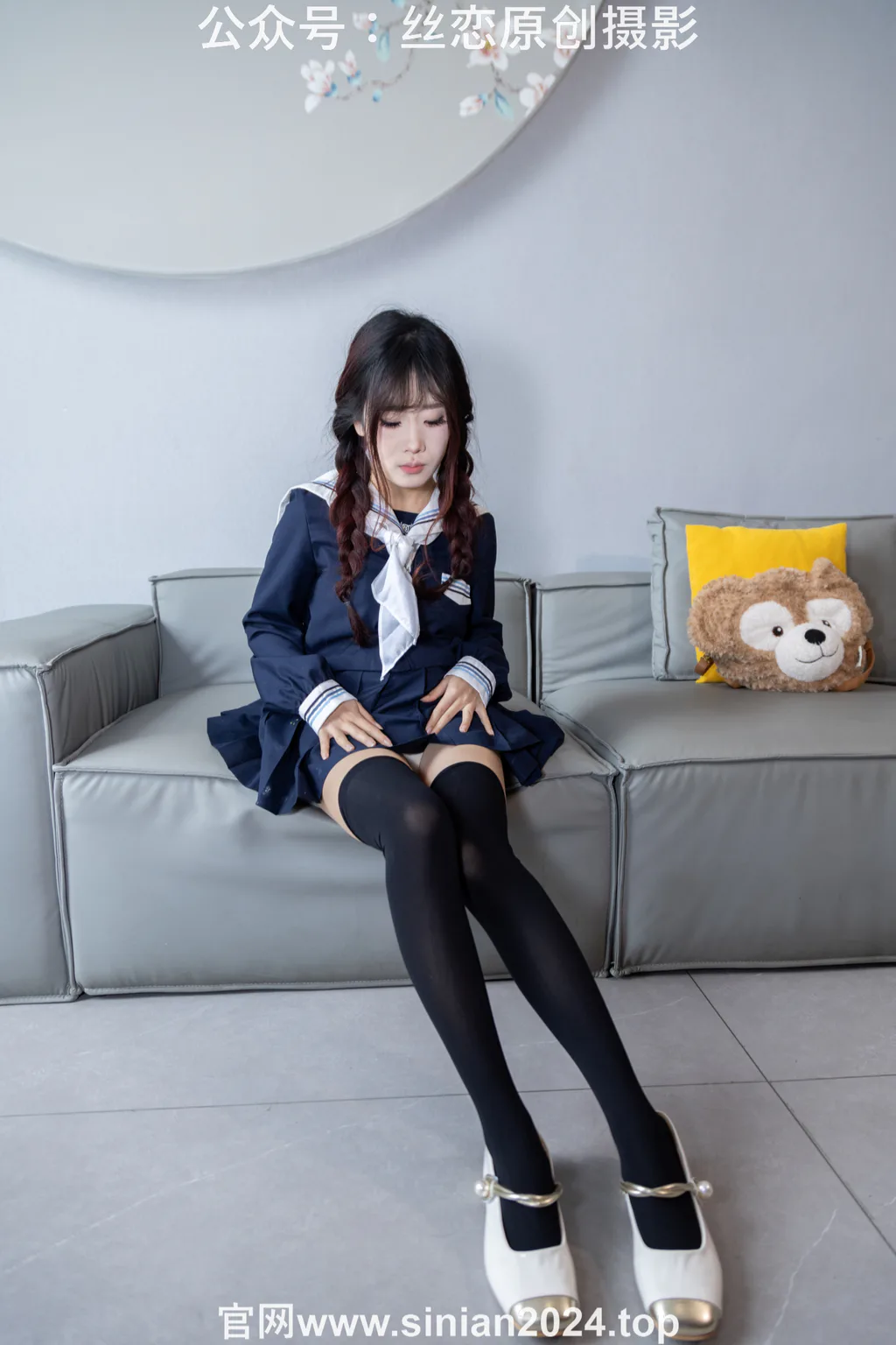 图片[165]-丝恋摄影 NO.017 小梦-学院风 jk连衣裙 黑色丝袜 白色小皮鞋[168P]-萌味圈