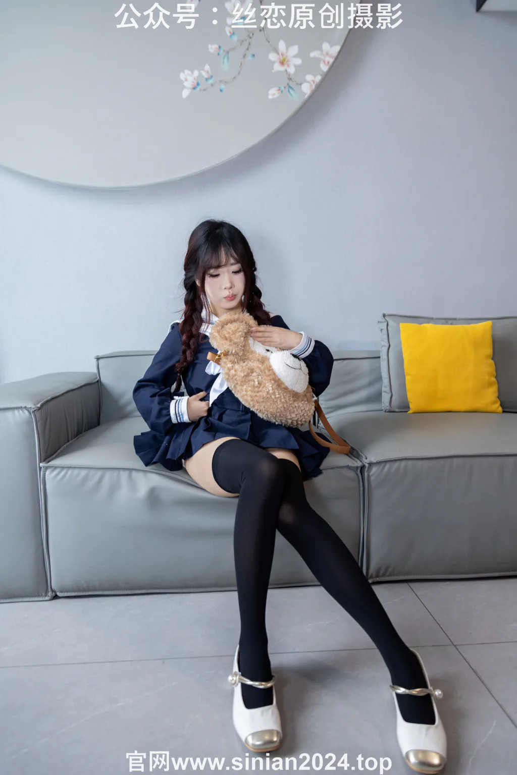 图片[168]-丝恋摄影 NO.017 小梦-学院风 jk连衣裙 黑色丝袜 白色小皮鞋[168P]-萌味圈